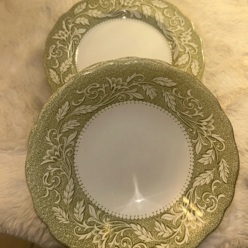 50%offw❤️ 4 pc J & G Meakin Renaissance Green Sterling Ironstone 6.5